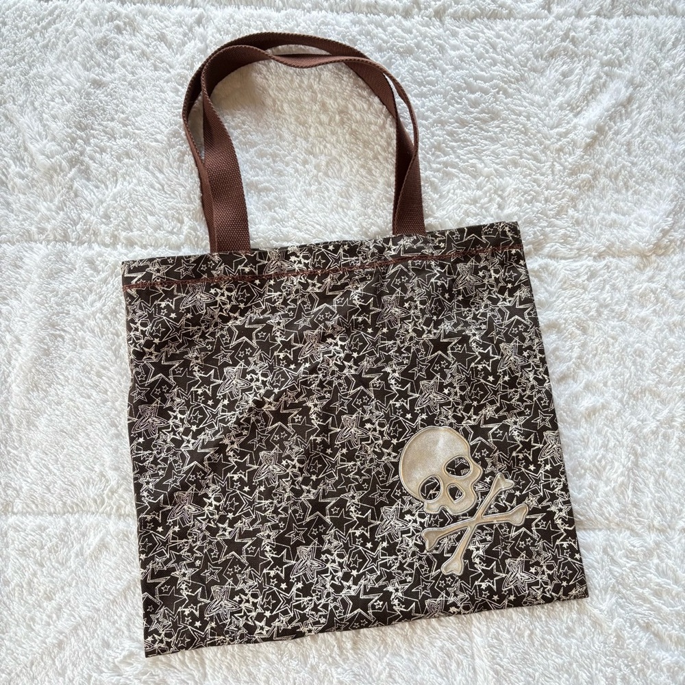 Brown y2k punk rock style tote bag